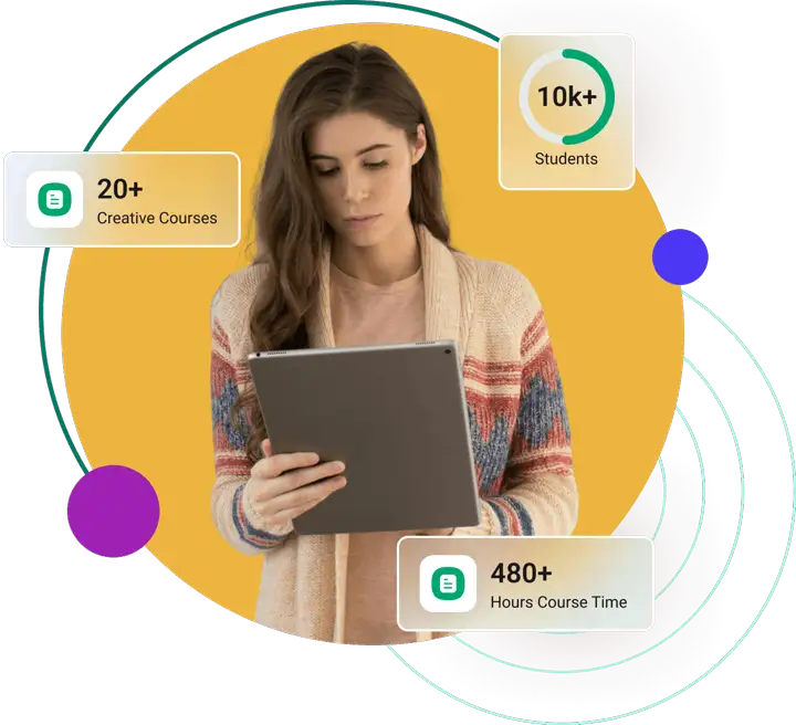 Estudante a aprender online